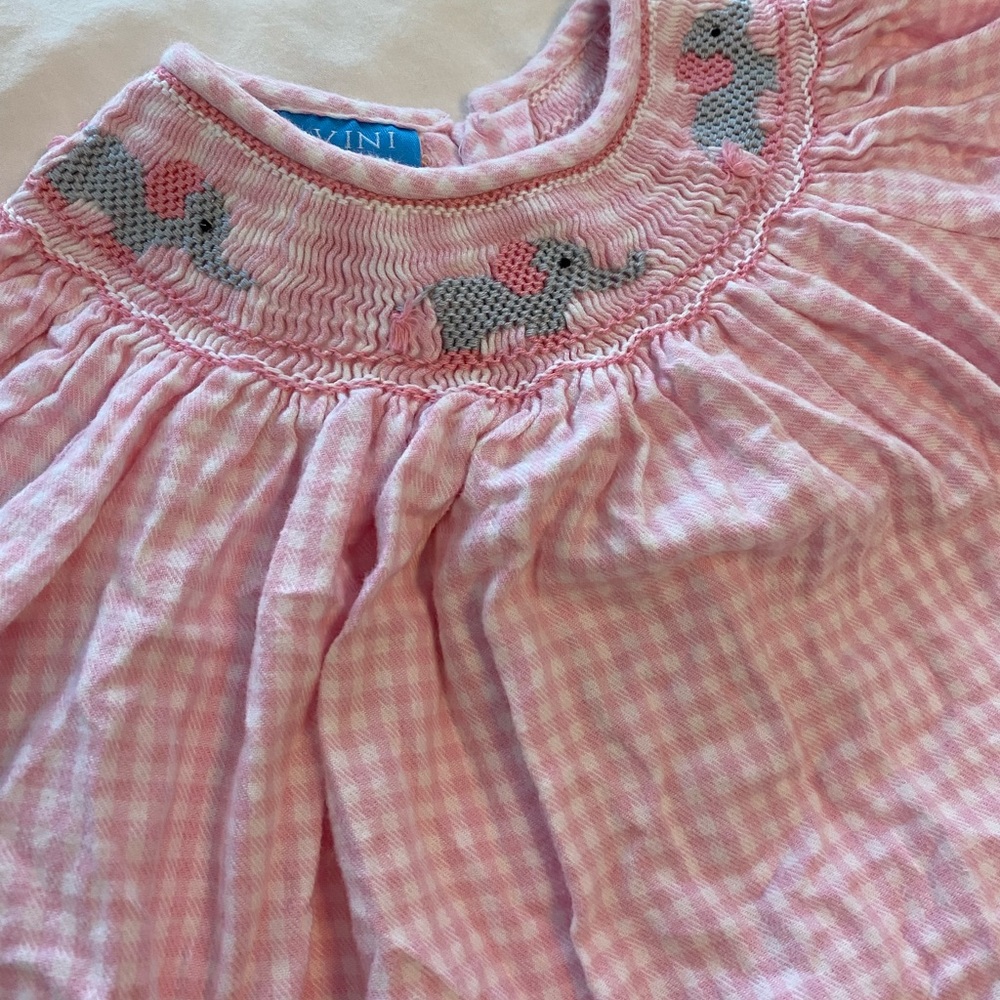 Baby Girl’s Smocked Elephant Collar Dress